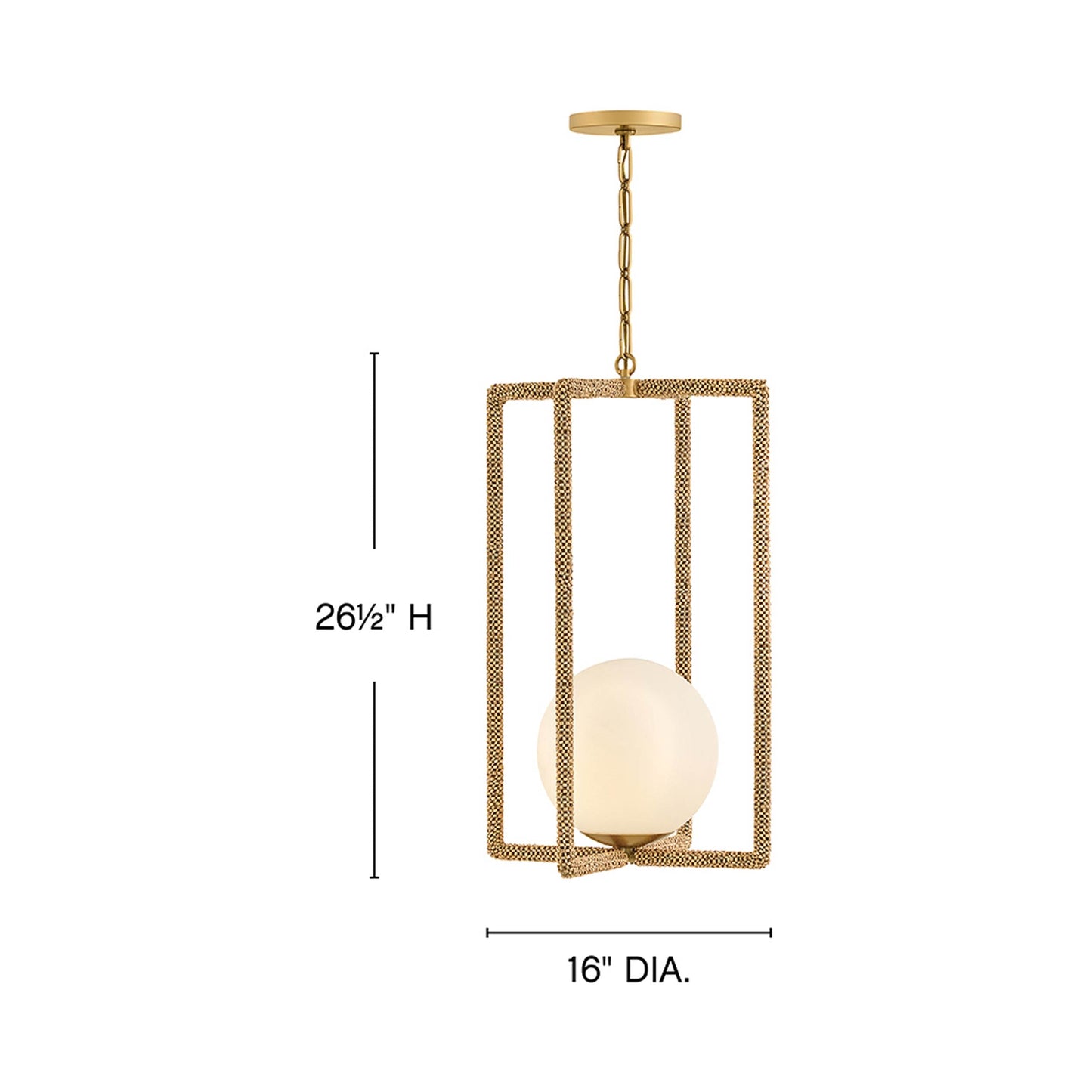 Keona Pendant Light - line drawing.