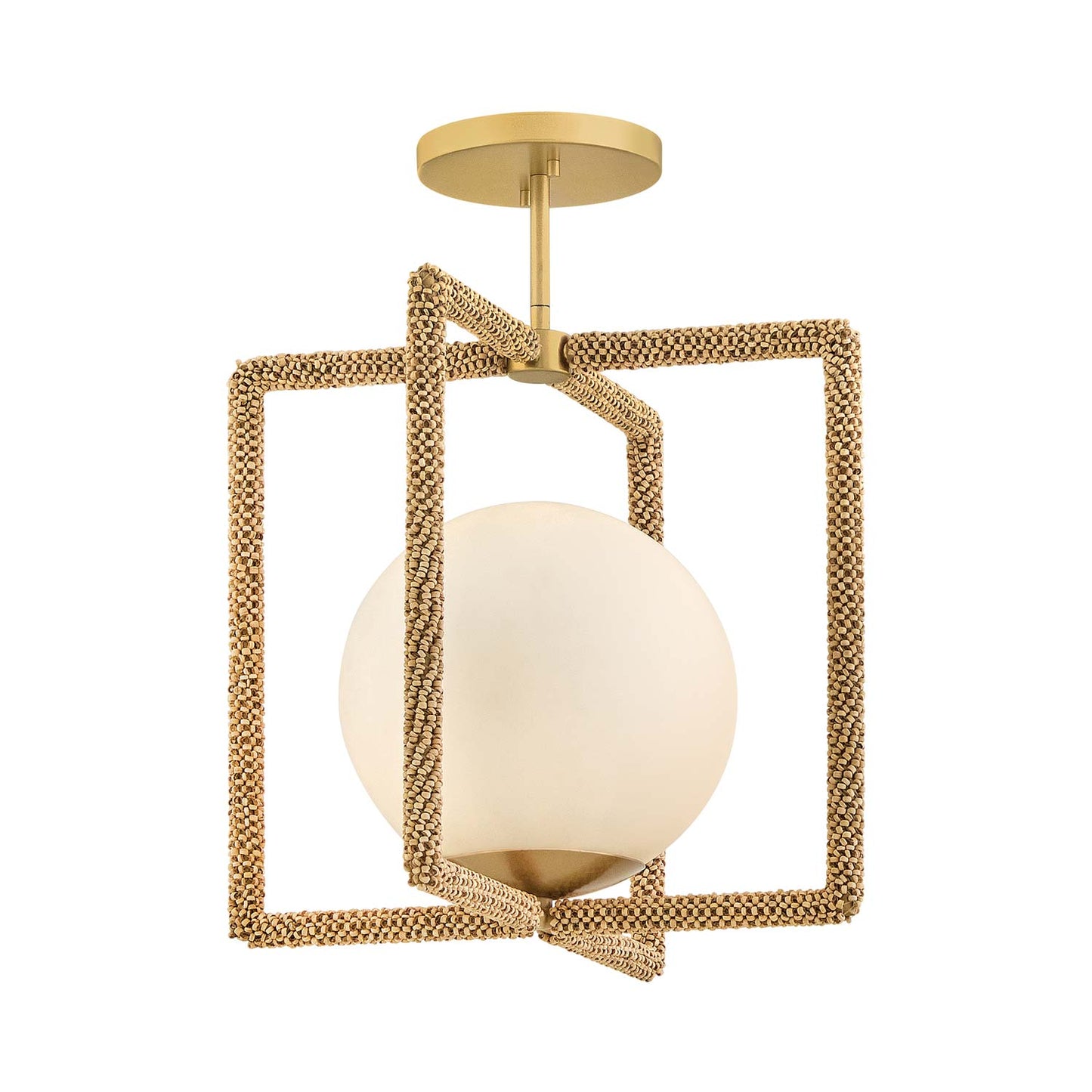 Keona Semi Flush Mount Ceiling Light in Deluxe Gold.