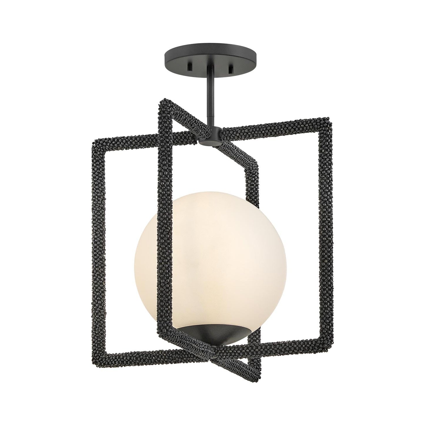 Keona Semi Flush Mount Ceiling Light in Painted Black Oxide.