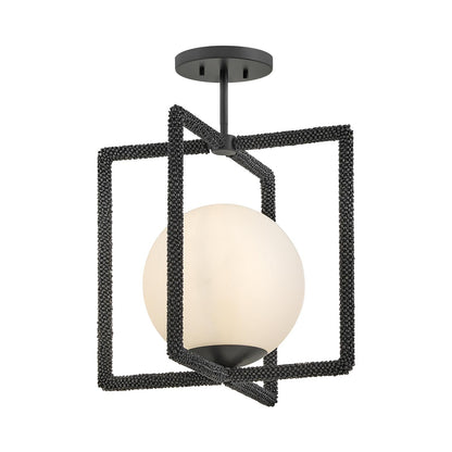 Keona Semi Flush Mount Ceiling Light in Painted Black Oxide.