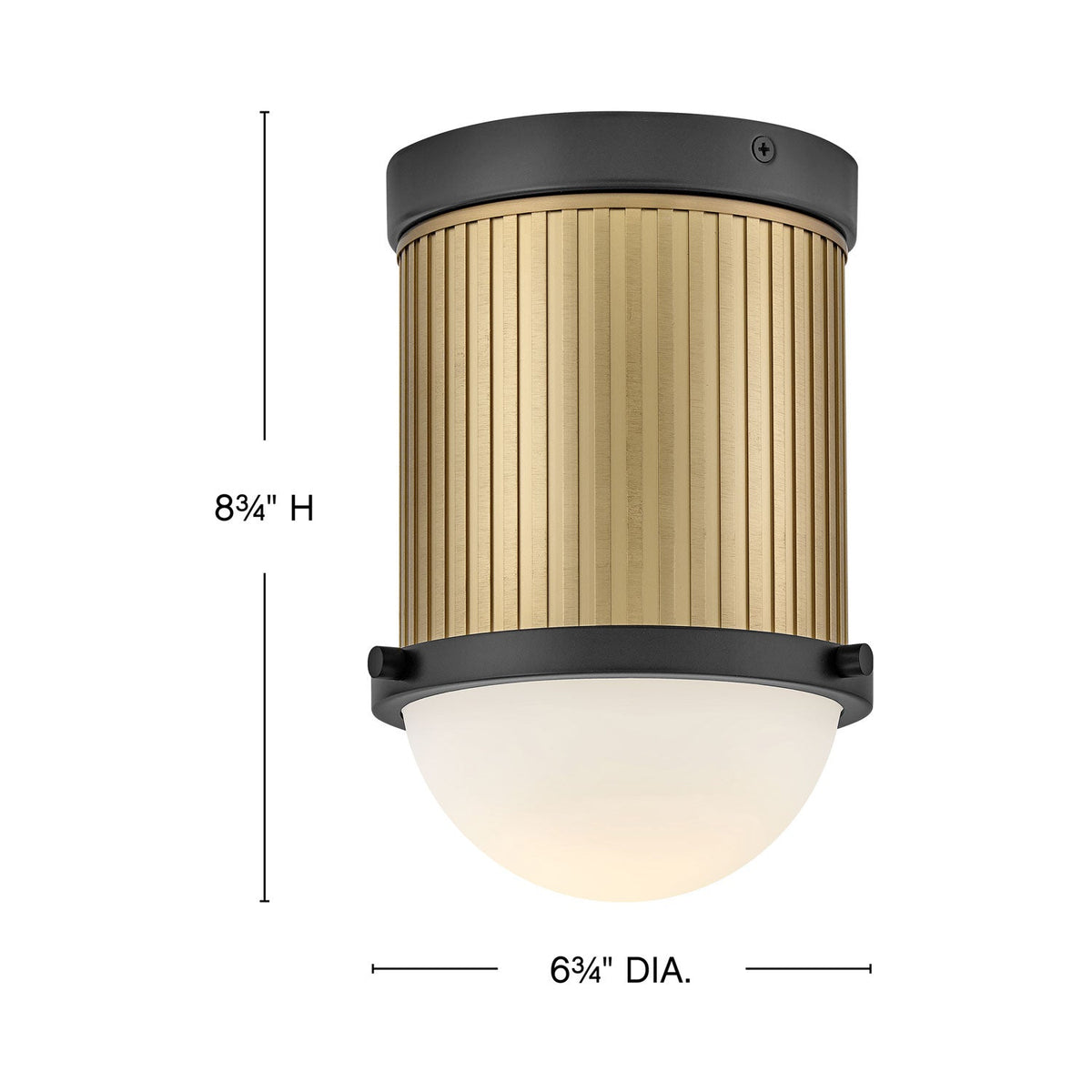 Kieran Semi Flush Mount Ceiling Light - line drawing.