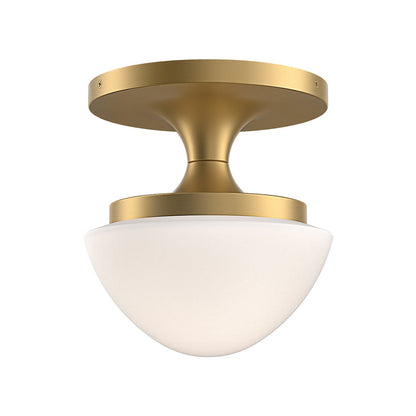 Knox Semi Flush Mount Ceiling Light in Lacquered Brass (8-Inch).