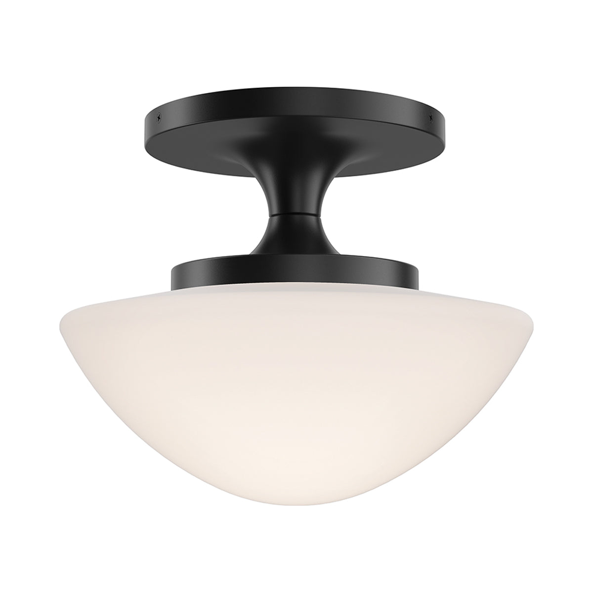 Knox Semi Flush Mount Ceiling Light in Black (12-Inch).