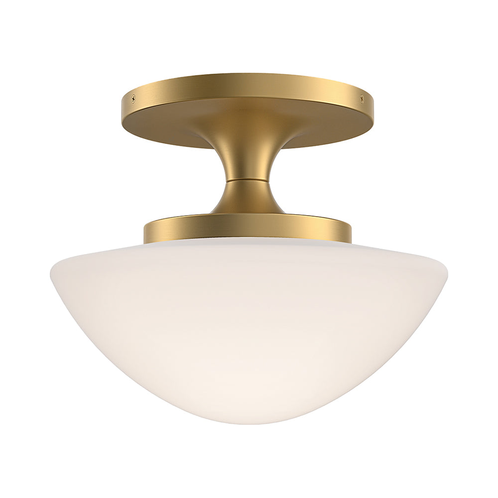 Knox Semi Flush Mount Ceiling Light in Lacquered Brass (12-Inch).