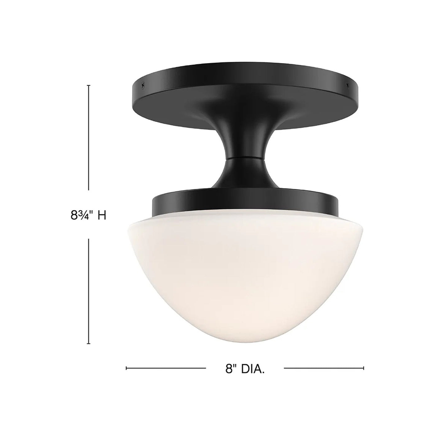 Knox Semi Flush Mount Ceiling Light - line drawing.
