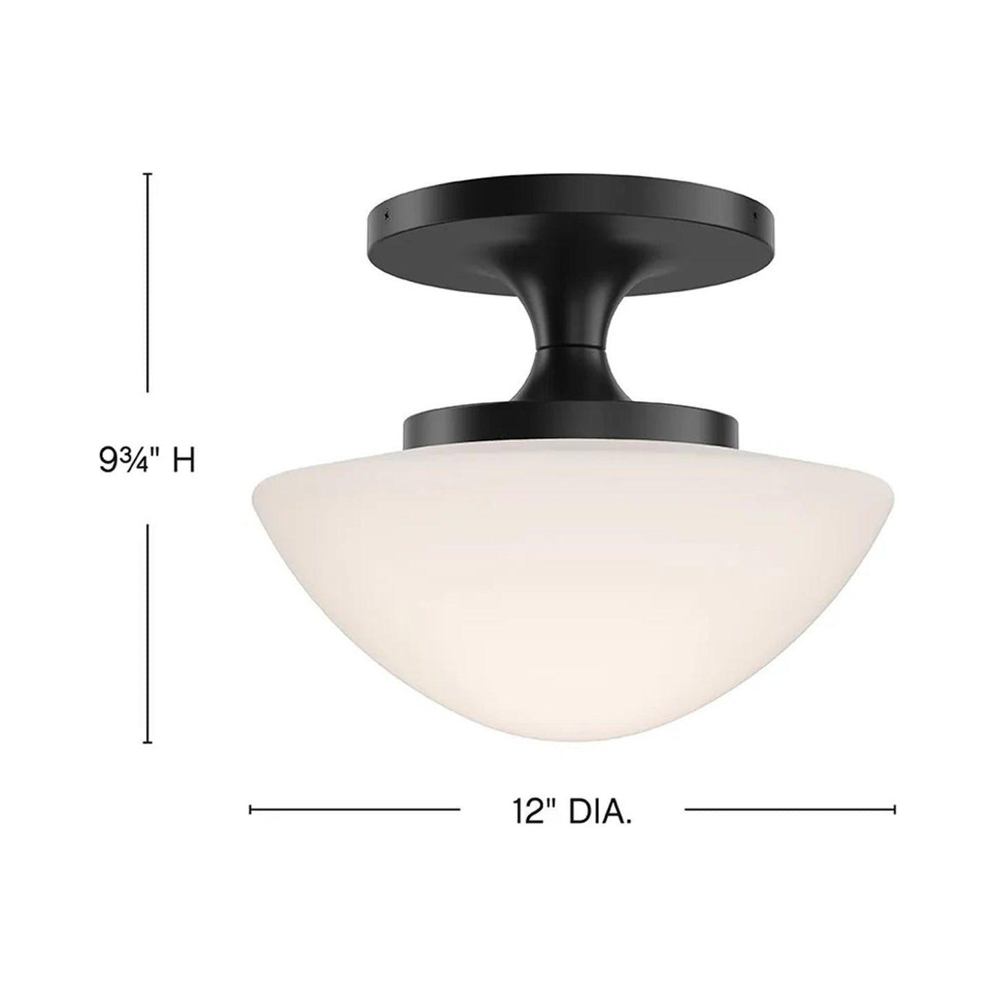 Knox Semi Flush Mount Ceiling Light - line drawing.