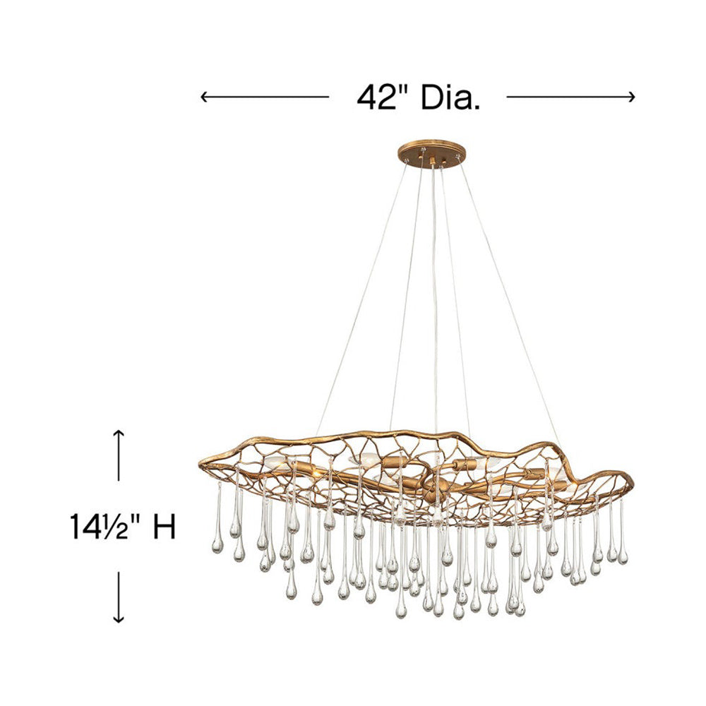 Laguna Linear Chandelier - line drawing.