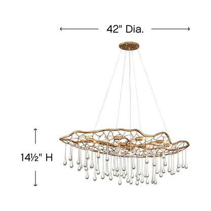 Laguna Linear Chandelier - line drawing.