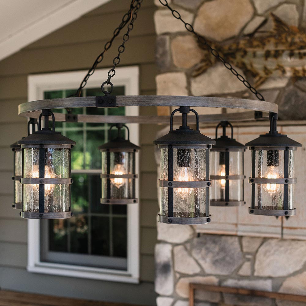 Lakehouse Outdoor Chandelier in Detail.