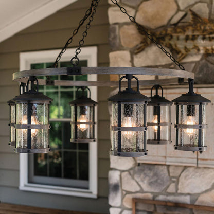 Lakehouse Outdoor Chandelier in Detail.