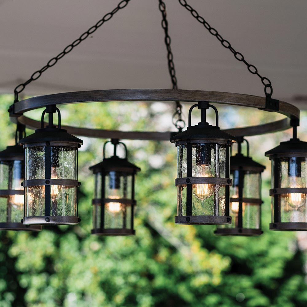 Lakehouse Outdoor Chandelier in Detail.