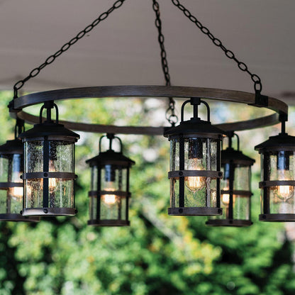 Lakehouse Outdoor Chandelier in Detail.