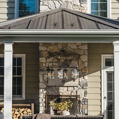 Lakehouse Outdoor Chandelier in Outside Area.