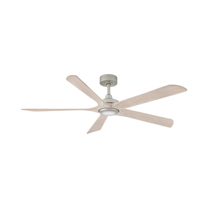 Layton LED Smart Ceiling Fan in Brushed Nickel/Bleached Ashwood.