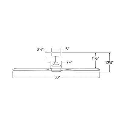 Layton LED Smart Ceiling Fan - line drawing.