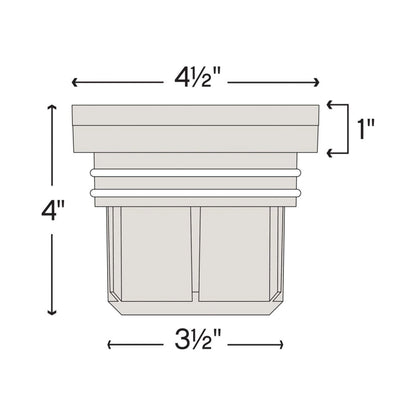 LED Flat Top Well Light - line drawing.