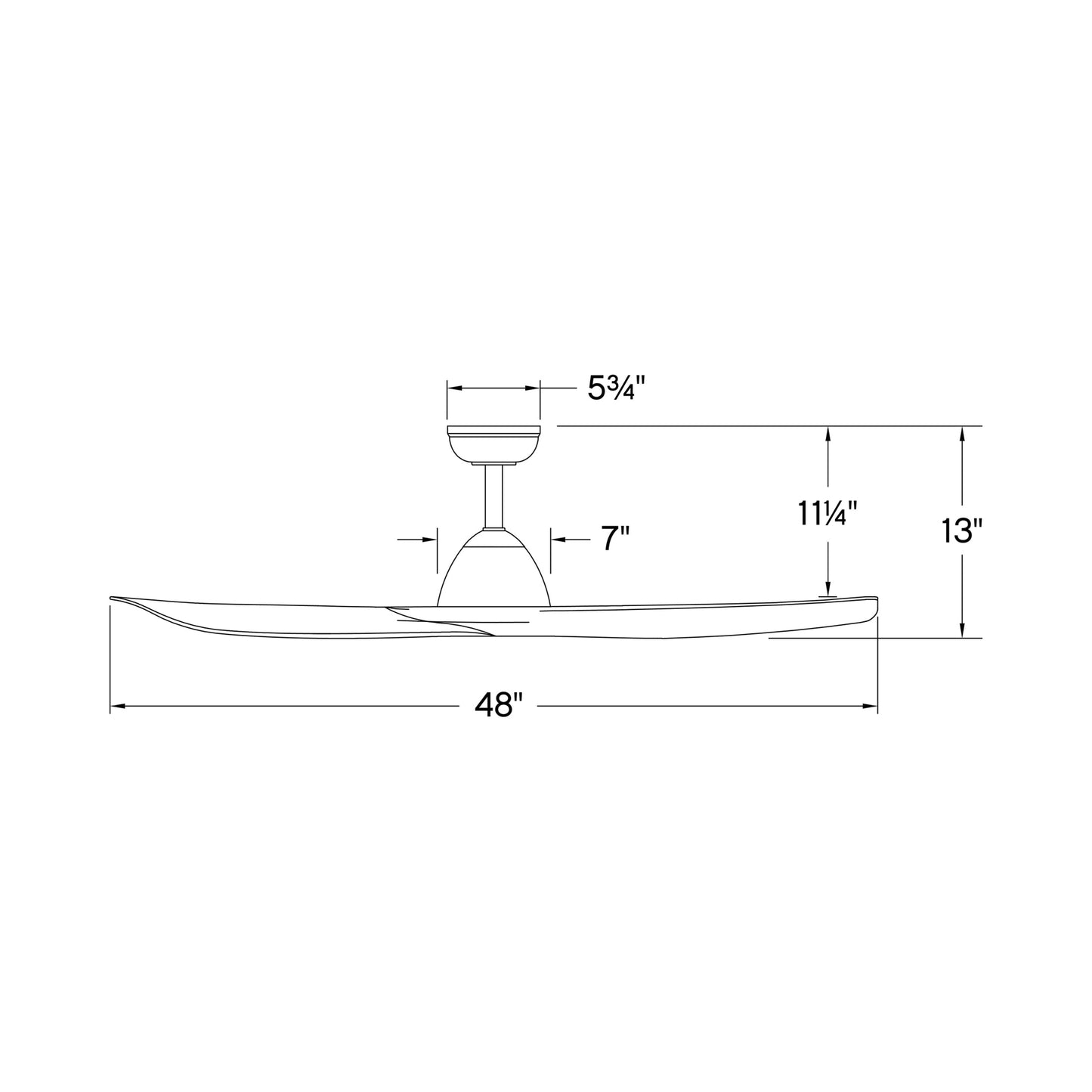 Liv Smart Outdoor Ceiling Fan - line drawing.