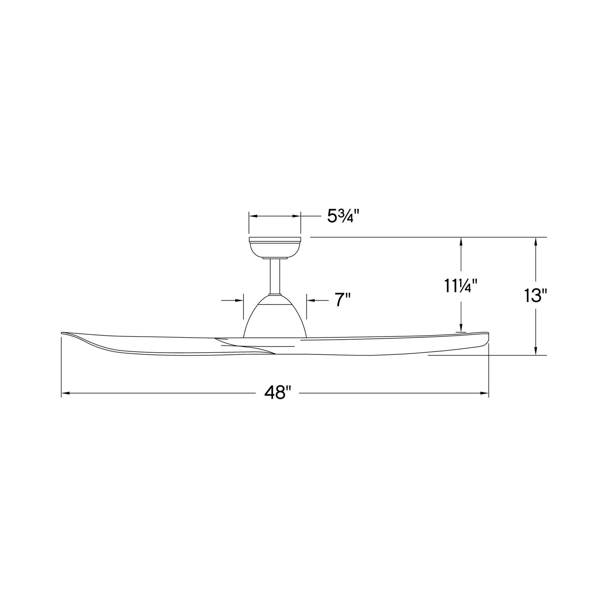 Liv Smart Outdoor Ceiling Fan - line drawing.