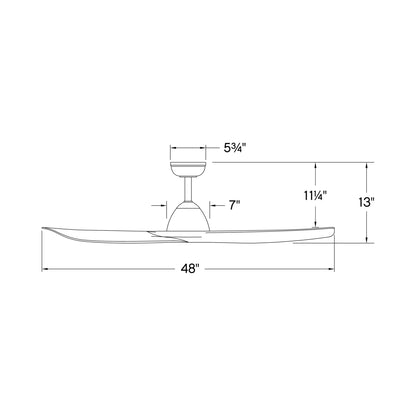 Liv Smart Outdoor Ceiling Fan - line drawing.