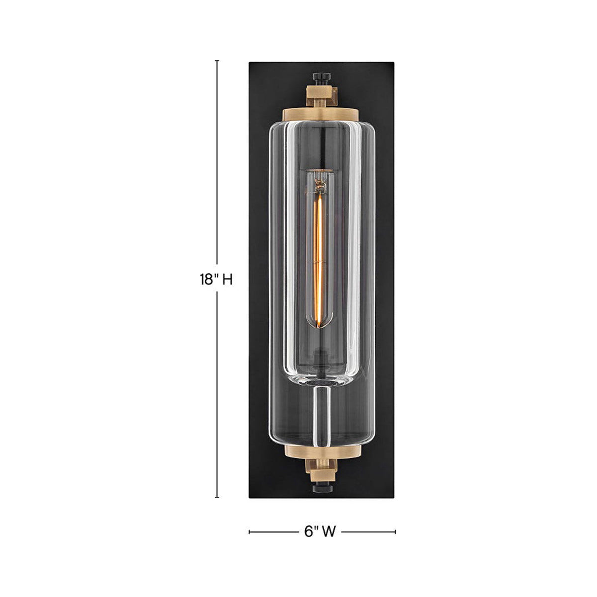 Lourde Outdoor Wall Light - line drawing.