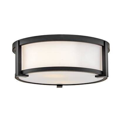 Lowell Outdoor Flush Mount Ceiling Light in Black.