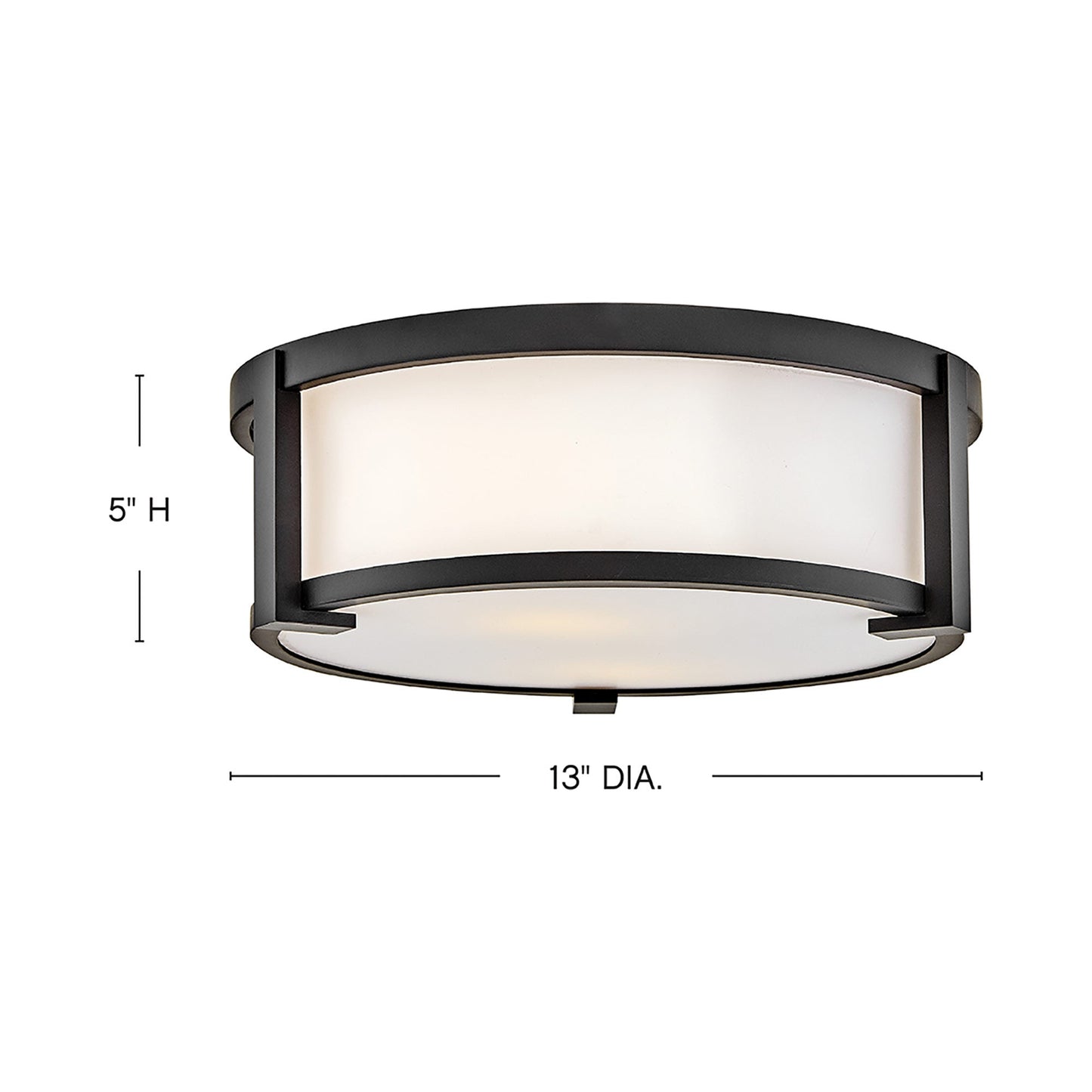 Lowell Outdoor Flush Mount Ceiling Light - line drawing.