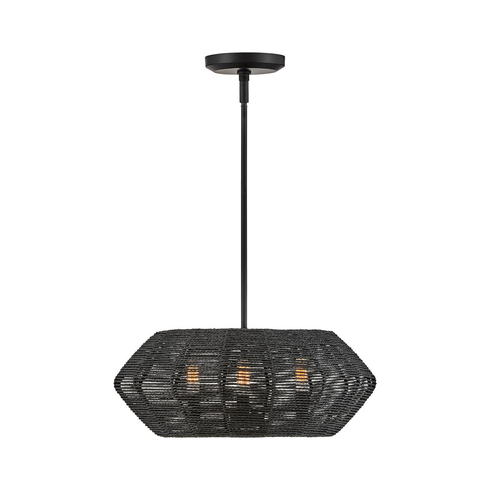 Luca Drum Pendant Light in Black (3-Light).