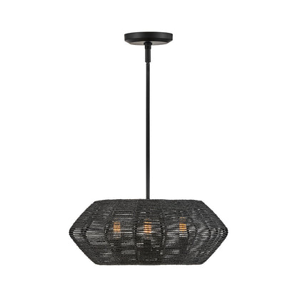 Luca Drum Pendant Light in Black (3-Light).