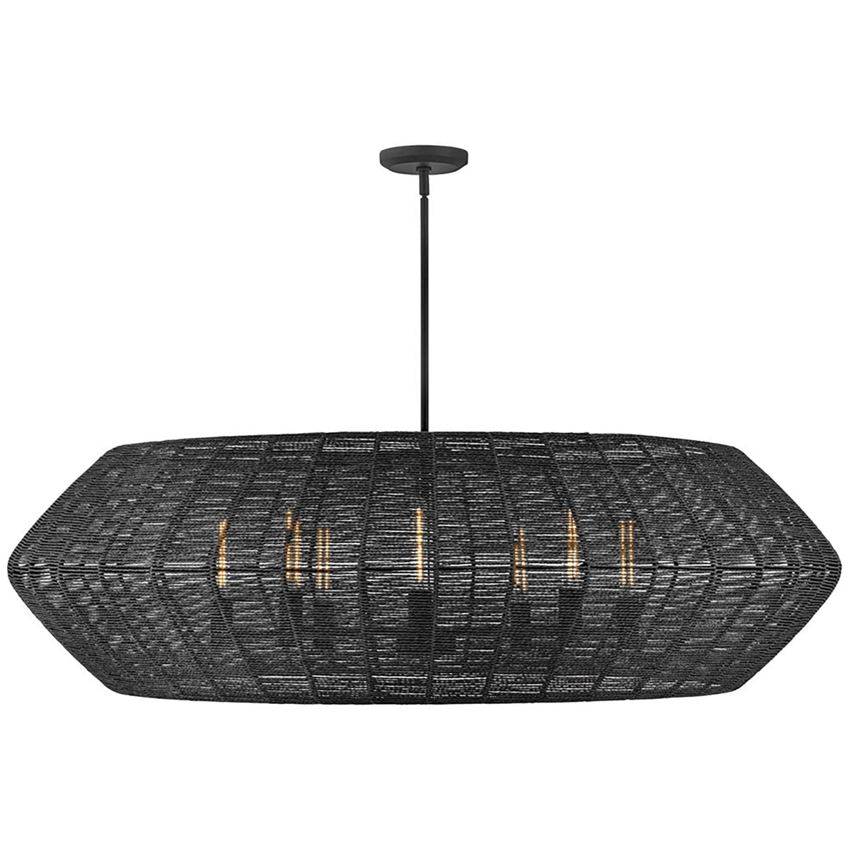 Luca Drum Pendant Light in Black (8-Light).
