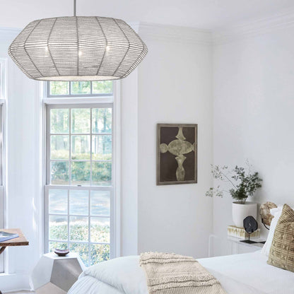 Luca Drum Pendant Light in bedroom.