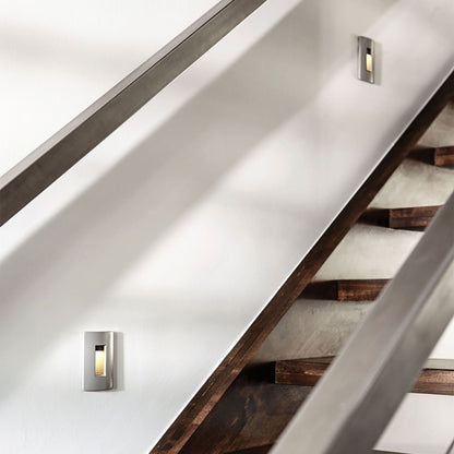 Luna Vertical LED Step Light in stairs.