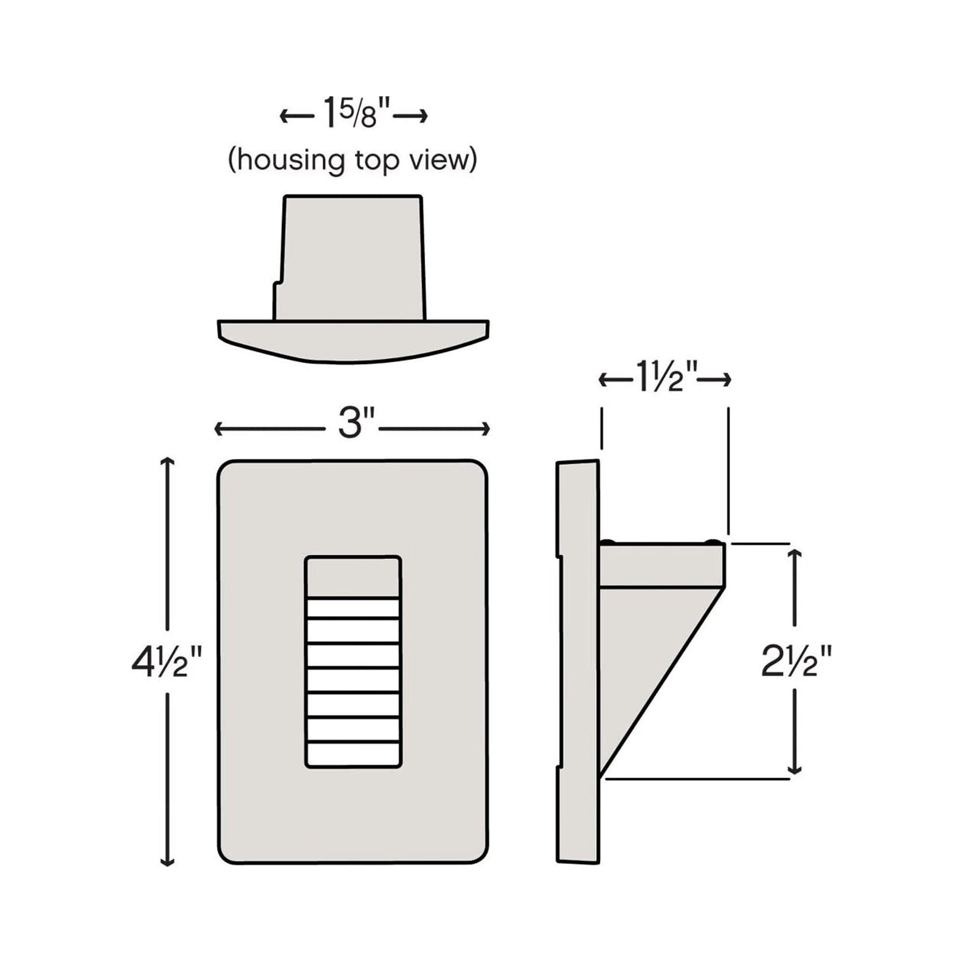 Luna Vertical LED Step Light - line drawing.