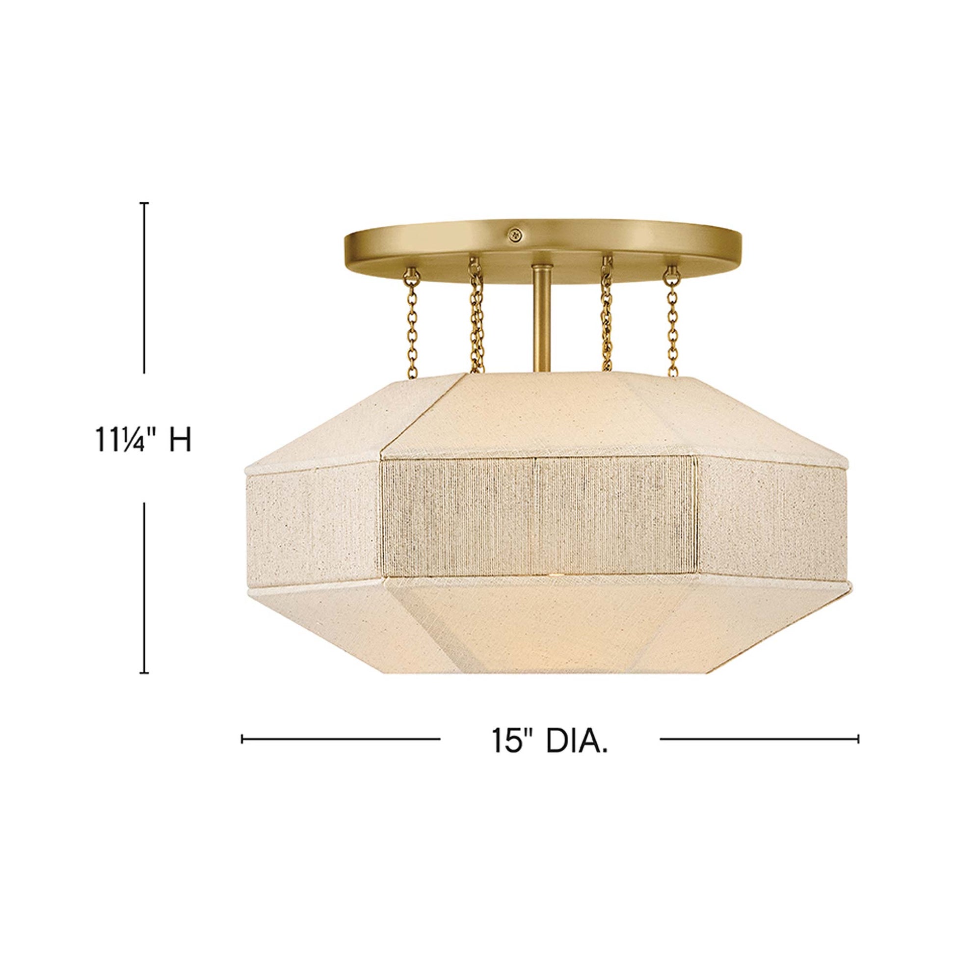 Lyla Semi Flush Mount Ceiling Light - line drawing.