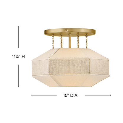 Lyla Semi Flush Mount Ceiling Light - line drawing.