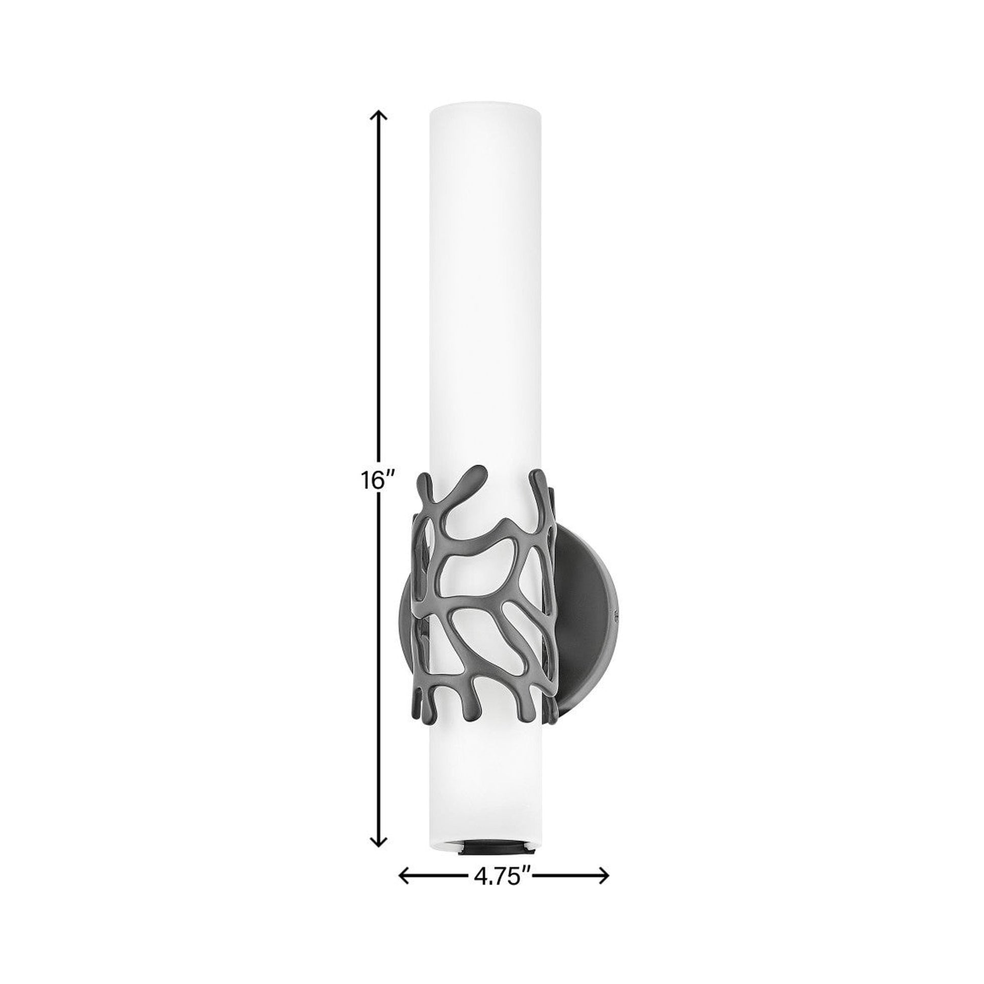 Lyra LED Bath Wall Light - line drawing.