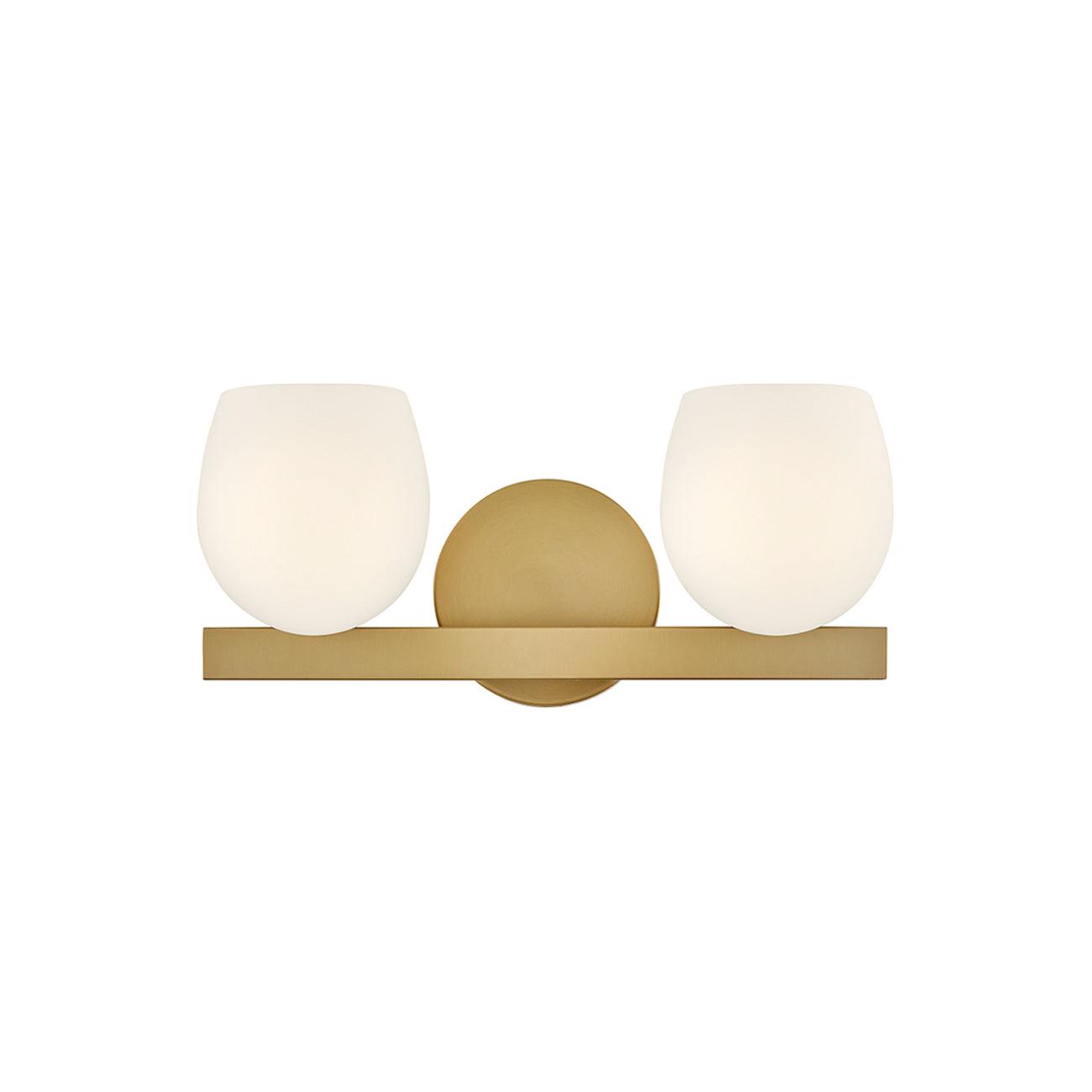 Mae Bath Vanity Light in Lacquered Brass (2-Light).