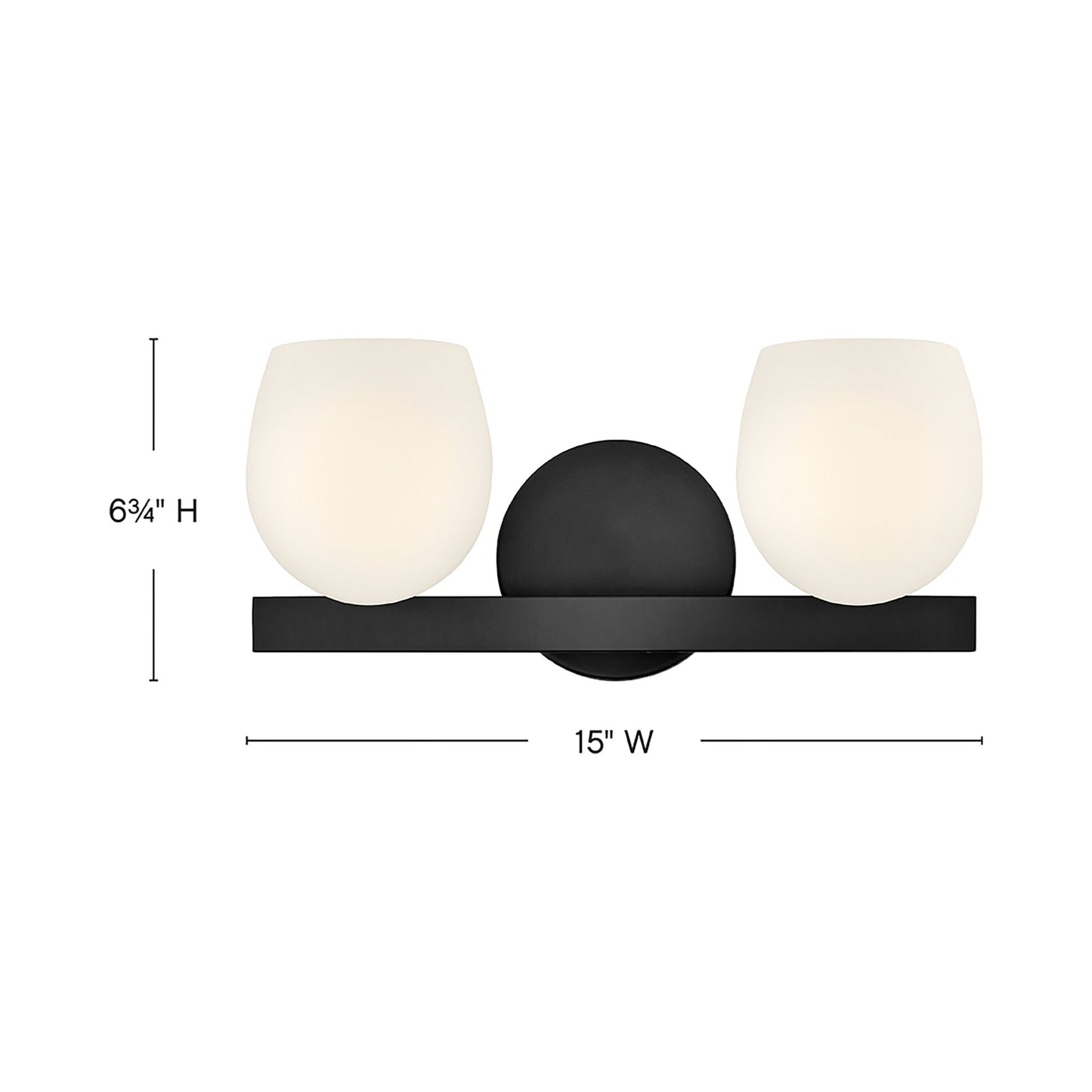 Mae Bath Vanity Light - line drawing.