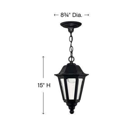 Manor House Outdoor Pendant Light - line drawing.
