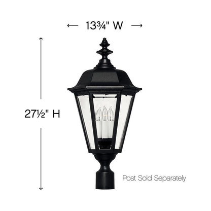 Manor House Outdoor Post Light - line drawing.