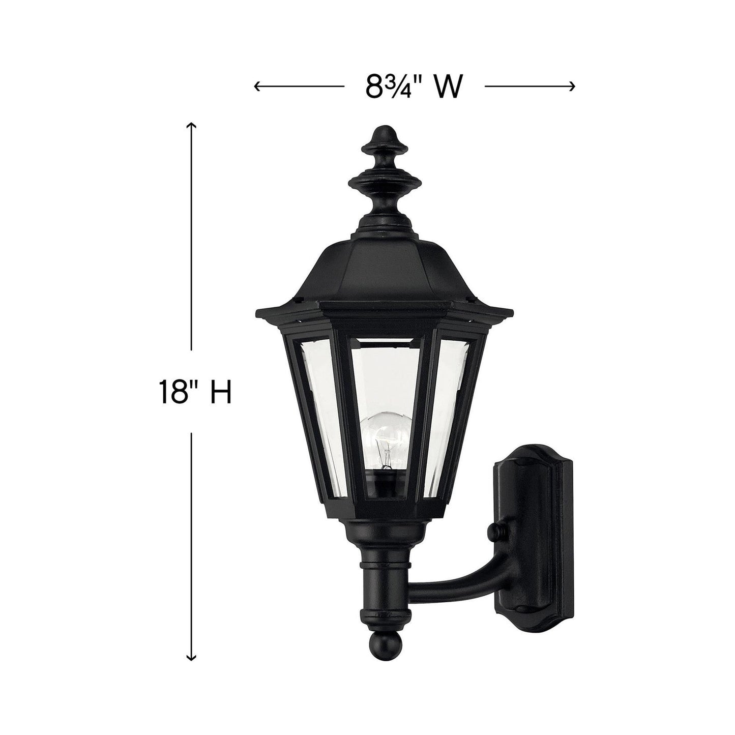 Manor House Outdoor Wall Light - line drawing.