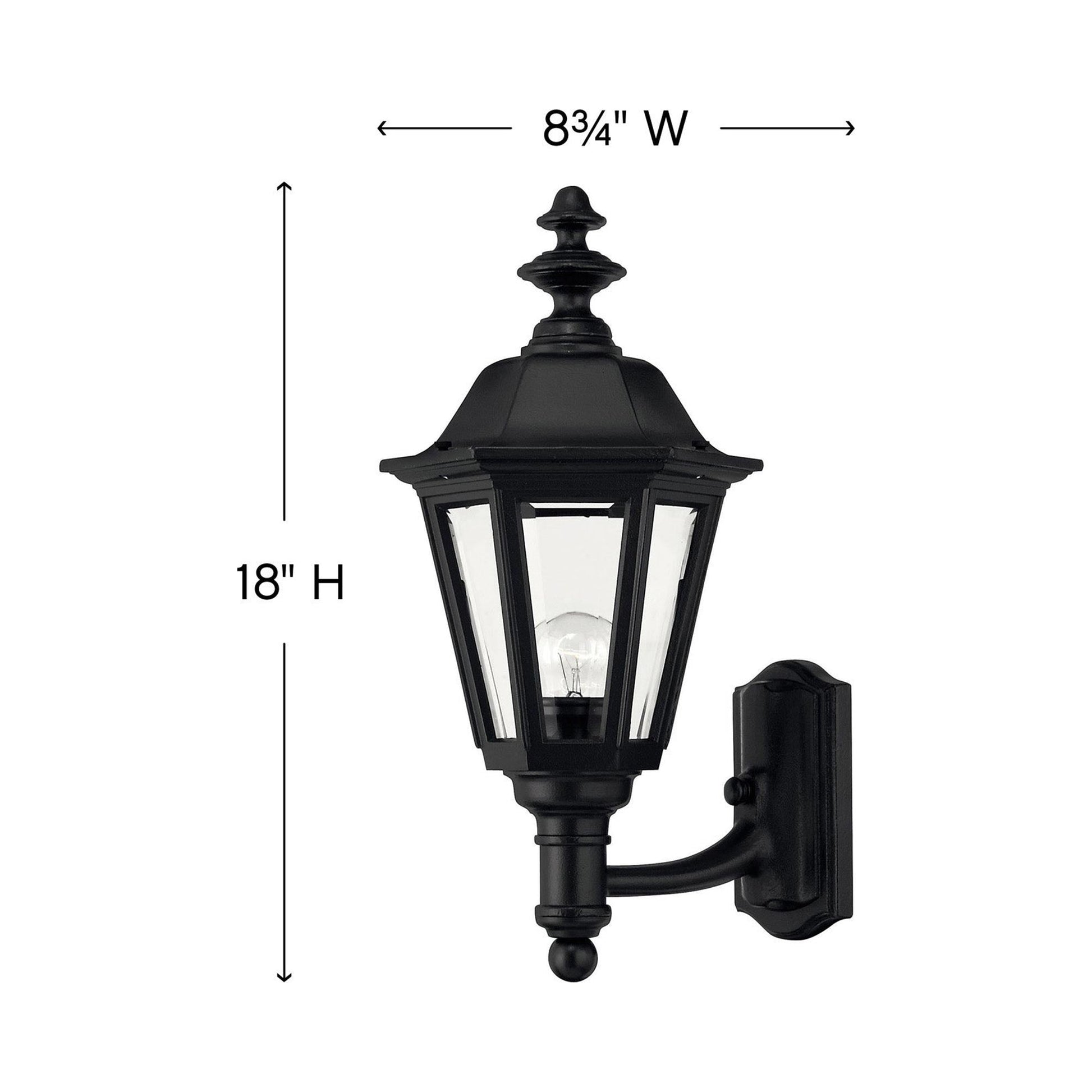 Manor House Outdoor Wall Light - line drawing.