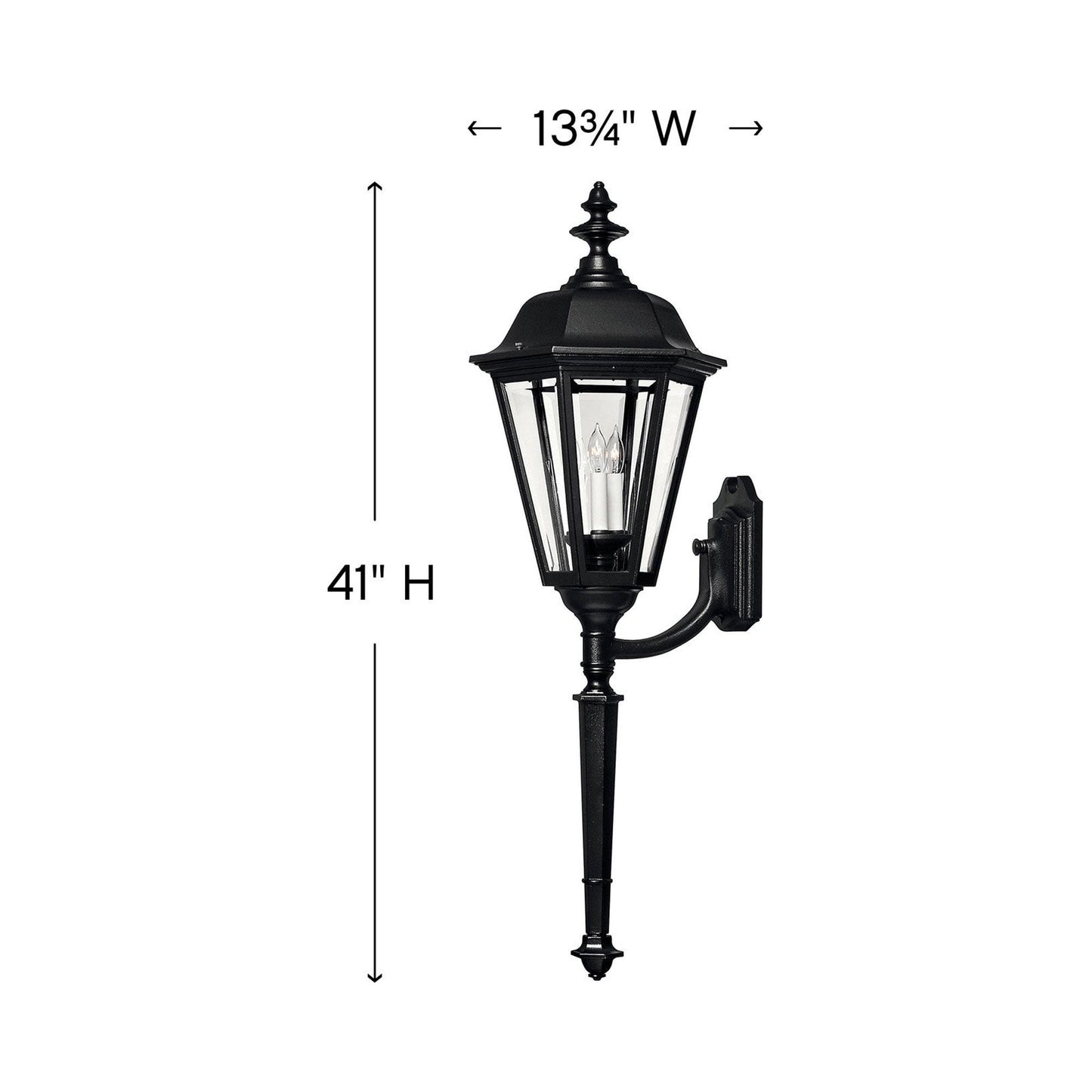 Manor House Tail Outdoor Wall Light - line drawing.