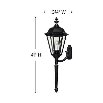 Manor House Tail Outdoor Wall Light - line drawing.