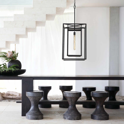 Max Outdoor LED Pendant Light in living room.