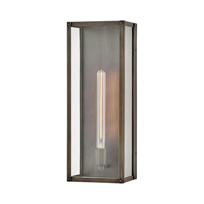Max Rectangular Outdoor Wall Light in Burnished Bronze (20-Inch).