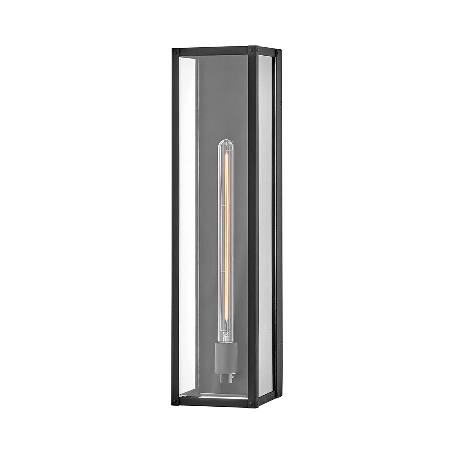 Max Rectangular Outdoor Wall Light in Black (24-Inch).