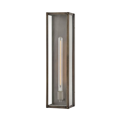 Max Rectangular Outdoor Wall Light in Burnished Bronze (24-Inch).