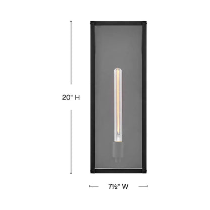 Max Rectangular Outdoor Wall Light - line drawing.