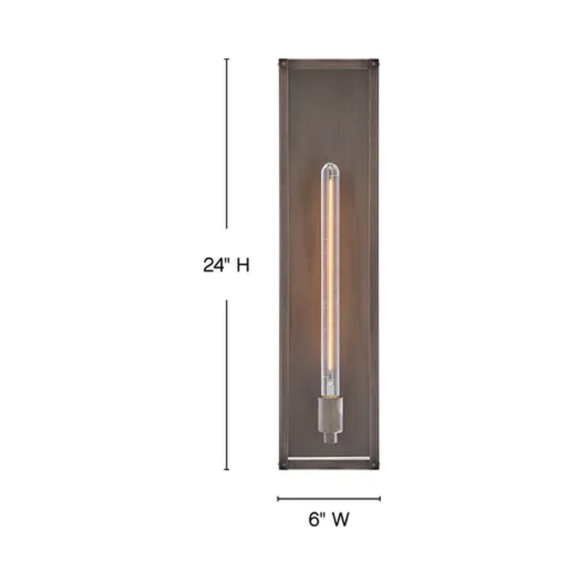 Max Rectangular Outdoor Wall Light - line drawing.