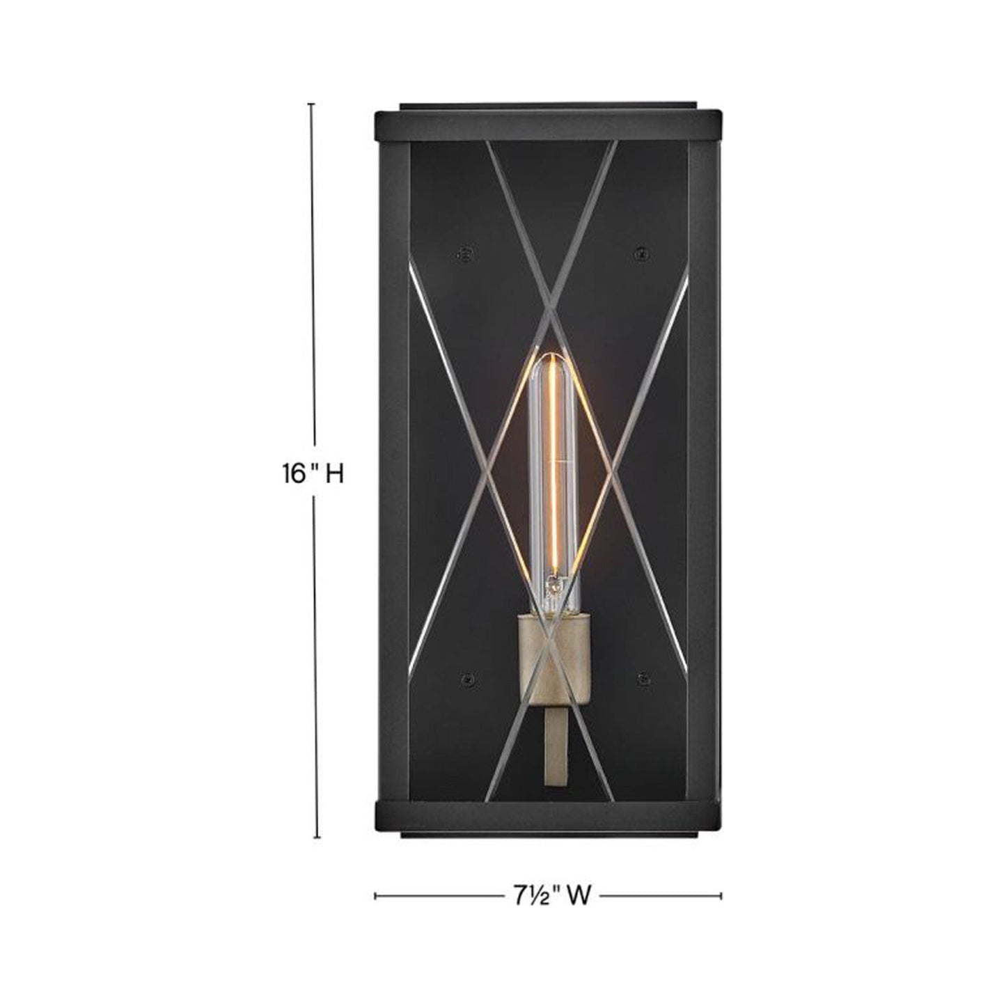 Monte Outdoor Single Wall Light - line drawing.